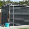 Sale Trädgårdsskjul i galvaniserat stål - Praktisk förvaring för verktyg | Färg: Antracit | Storlek: 191x810x198 cm Skjul, Garage & Carports