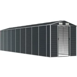 Sale Trädgårdsskjul i galvaniserat stål - Praktisk förvaring för verktyg | Färg: Antracit | Storlek: 191x810x198 cm Skjul, Garage & Carports