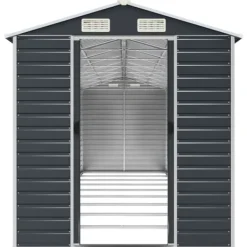 Sale Trädgårdsskjul i galvaniserat stål - Praktisk förvaring för verktyg | Färg: Antracit | Storlek: 191x810x198 cm Skjul, Garage & Carports