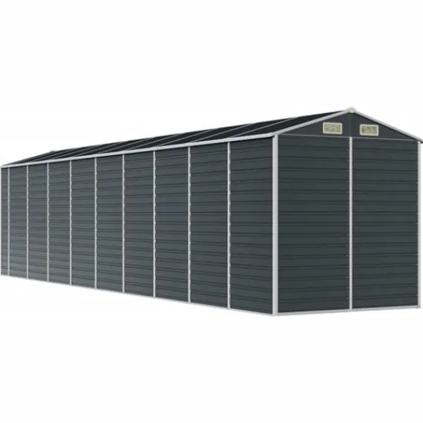 Sale Trädgårdsskjul i galvaniserat stål - Praktisk förvaring för verktyg | Färg: Antracit | Storlek: 191x810x198 cm Skjul, Garage & Carports