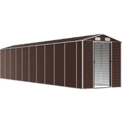 Sale Trädgårdsskjul i galvaniserat stål för utomhusförvaring | Färg: Brun | Storlek: 191x89.5x198 cm Skjul, Garage & Carports