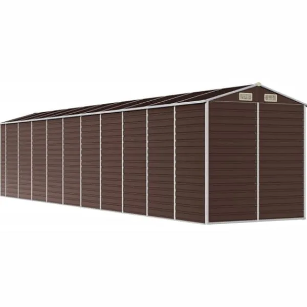 Sale Trädgårdsskjul i galvaniserat stål för utomhusförvaring | Färg: Brun | Storlek: 191x89.5x198 cm Skjul, Garage & Carports