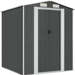 Trädgårdsskjul i galvaniserat stål - Utomhusförvaring | Färg: Antracit | Storlek: 192x191x223 cm