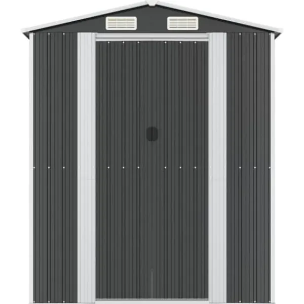 Trädgårdsskjul i galvaniserat stål - Utomhusförvaring | Färg: Antracit | Storlek: 192x191x223 cm