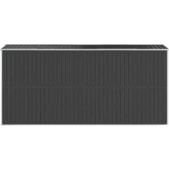 Trädgårdsskjul i galvaniserat stål - Rymlig förvaring för redskap | Färg: Antracit | Storlek: 192x440x223 cm
