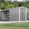 Trädgårdsskjul i galvaniserat stål - Robust för utomhusförvaring | Färg: Grå | Storlek: 277x365,5x179 cm