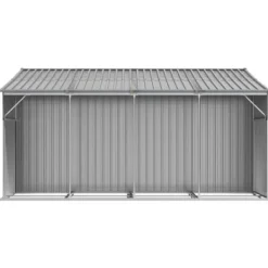 Trädgårdsskjul i galvaniserat stål - Robust för utomhusförvaring | Färg: Grå | Storlek: 277x365,5x179 cm