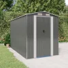New Trädgårdsskjul i galvaniserat stål - Rymlig förvaring för redskap | Färg: Ljusgrå | Storlek: 192x357x223 cm Skjul, Garage & Carports