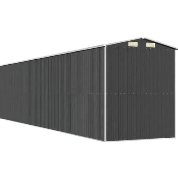Sale Trädgårdsskjul i galvaniserat stål | Förvaringslösning för redskap | Mått: 192x85x223 cm | Färg: Antracit Skjul, Garage & Carports