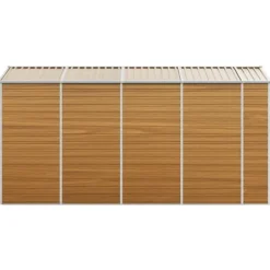 Trädgårdsskjul i galvaniserat stål - Förvaringslösning för verktyg | Färg: Ljusbrun | Storlek: 191x385x198 cm
