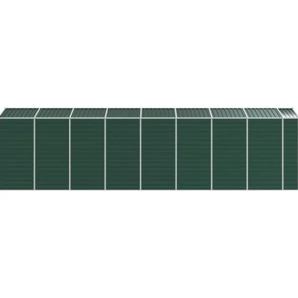 Trädgårdsskjul i galvaniserat stål - Utomhusförvaring för verktyg | Färg: Grön | Storlek: 191x725x198 cm