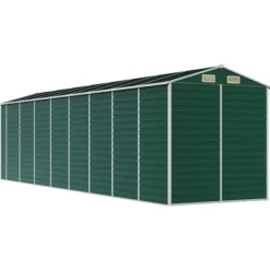 Trädgårdsskjul i galvaniserat stål - Utomhusförvaring för verktyg | Färg: Grön | Storlek: 191x725x198 cm
