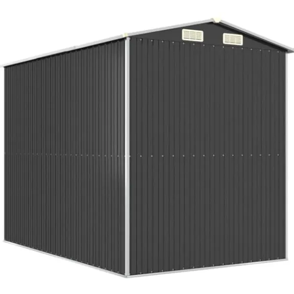 Trädgårdsskjul i galvaniserat stål - Rymlig förvaring | Färg: Antracit | Storlek: 192x274x223 cm