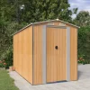New Trädgårdsskjul i galvaniserat stål - Rymligt förvaringsutrymme | Färg: Ljusbrun | Storlek: 192x357x223 cm Skjul, Garage & Carports