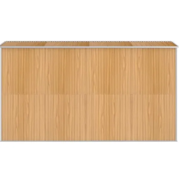 New Trädgårdsskjul i galvaniserat stål - Rymligt förvaringsutrymme | Färg: Ljusbrun | Storlek: 192x357x223 cm Skjul, Garage & Carports