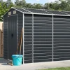 Trädgårdsskjul i galvaniserat stål för utomhusförvaring | Färg: Antracit | Storlek: 191x640x198 cm