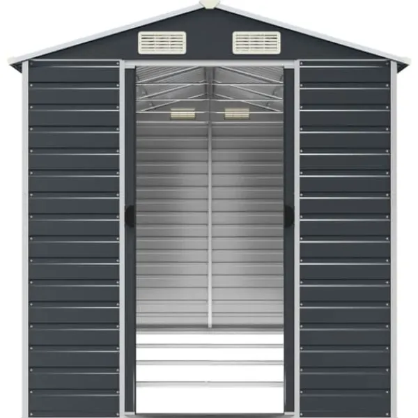 Sale Trädgårdsskjul i galvaniserat stål | Antracit | Storlek: 191x385x198 cm Skjul, Garage & Carports