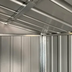 Clearance Trädgårdsskjul i galvaniserat stål - Robusta förvaringslösningar | Färg: Ljusbrun | Storlek: 191x81x198 cm Skjul, Garage & Carports