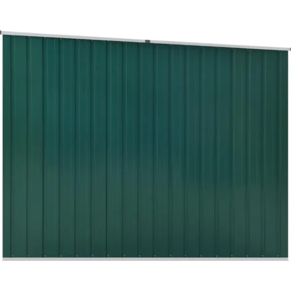 Trädgårdsskjul i galvaniserat stål - Förvaring för trädgårdsredskap | Färg: Grön | Storlek: 195x198x159 cm