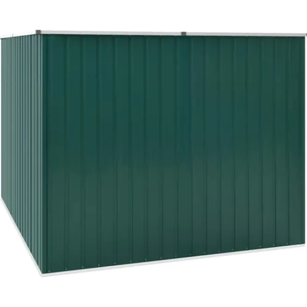 Trädgårdsskjul i galvaniserat stål - Förvaring för trädgårdsredskap | Färg: Grön | Storlek: 195x198x159 cm