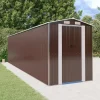 Trädgårdsskjul i mörkbrun galvaniserat stål - Förvaring för redskap | Storlek: 192x772x223 cm | Färg: Mörkbrun