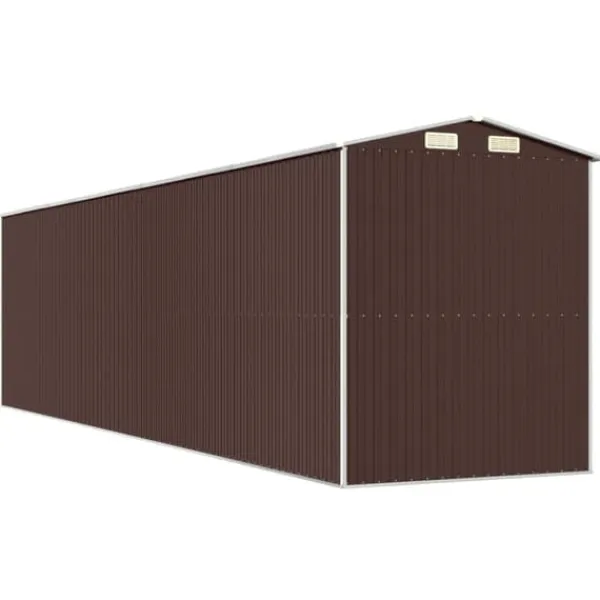 Trädgårdsskjul i mörkbrun galvaniserat stål - Förvaring för redskap | Storlek: 192x772x223 cm | Färg: Mörkbrun