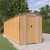 Hot Trädgårdsskjul ljusbrun 192x772x223 cm galvaniserat stål Skjul, Garage & Carports