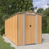 Discount Trädgårdsskjul ljusbrun 192x523x223 cm galvaniserat stål Skjul, Garage & Carports