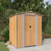 Hot Trädgårdsskjul ljusbrun 192x191x223 cm galvaniserat stål Skjul, Garage & Carports