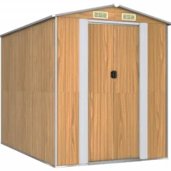 Best Trädgårdsskjul ljusbrun 192x274x223 cm galvaniserat stål Skjul, Garage & Carports