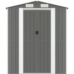vidaXL Trädgårdsskjul ljusgrå 192x357x223 cm galvaniserat stål