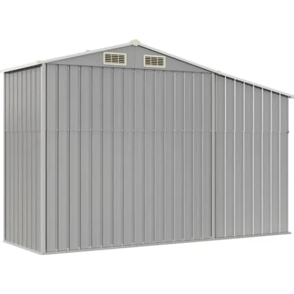 Sale Trädgårdsskjul med ventilering - Robust förvaring i galvaniserat stål | Färg: Grå | Storlek: 277x93x179 cm Skjul, Garage & Carports