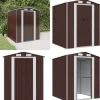 Outlet Trädgårdsskjul mörkbrun 192x191x223 cm galvaniserat stål - Trädgårdsbod - Trädgårdsboder - Home & Living Skjul, Garage & Carports