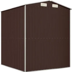 Outlet Trädgårdsskjul mörkbrun 192x191x223 cm galvaniserat stål - Trädgårdsbod - Trädgårdsboder - Home & Living Skjul, Garage & Carports