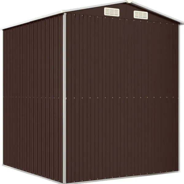 Outlet Trädgårdsskjul mörkbrun 192x191x223 cm galvaniserat stål - Trädgårdsbod - Trädgårdsboder - Home & Living Skjul, Garage & Carports