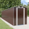 Trädgårdsskjul mörkbrun 192x938x223 cm galvaniserat stål Skjul, Garage & Carports