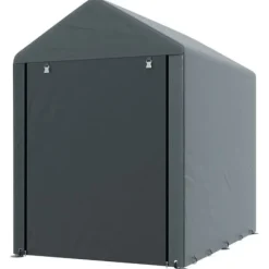 Discount Trädgårdsskjul/lagertält, robust och vädertåligt, stålram, 1,2×1,8×1,6 m, mörkgrå Skjul, Garage & Carports