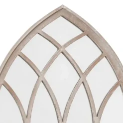Trädgårdsspegel i järn med rosteffekt - Antik design för utomhusbruk | Storlek: 100x45 cm | Färg: Sand Trädgårdsprydnader