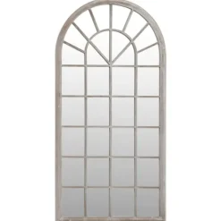 vidaXL Trädgårdsspegel sand 90x45 cm järn för utomhusbruk