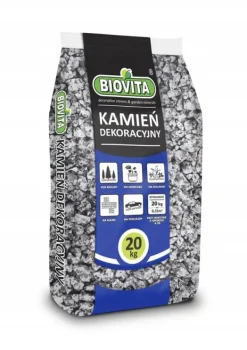 Trädgårdssten Dekorativ Granit DALMATISK Grus 8-16MM 20KG Biovita