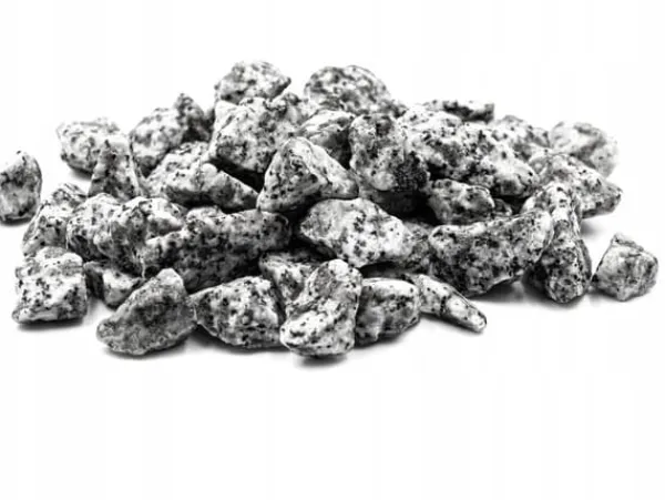 Trädgårdssten Dekorativ Granit DALMATISK Grus 8-16MM 20KG Biovita