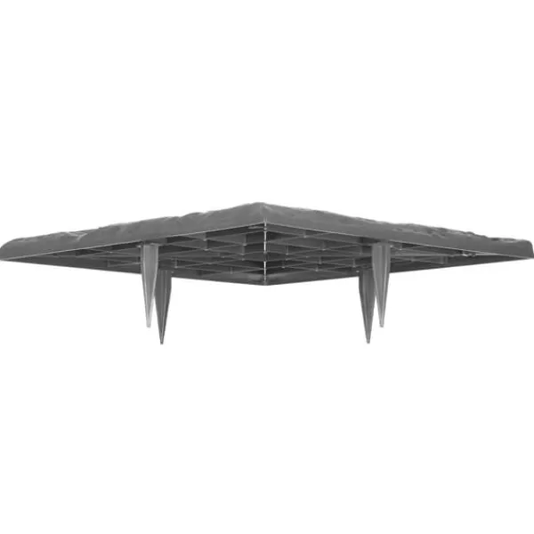 Sale Trädgårdsstenar - Stegstenar/Gångplattor 16-pack 39,5 x 39,5 cm - Med Pålar - Väderbeständig Plast - Slät Yta - För Gräsmatta/Terrass - Grå Trädgårdsstenar & Klivstenar