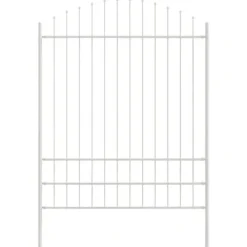 vidaXL Trädgårdsstängsel Vit 170 x 225 cm Pulverlackerat stål