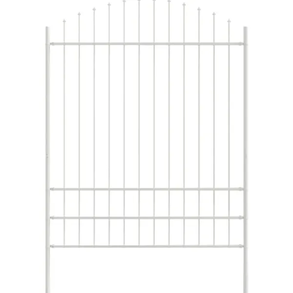 vidaXL Trädgårdsstängsel Vit 170 x 225 cm Pulverlackerat stål