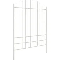 vidaXL Trädgårdsstängsel Vit 170 x 225 cm Pulverlackerat stål