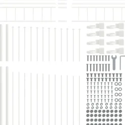 vidaXL Trädgårdsstängsel Vit 170 x 225 cm Pulverlackerat stål