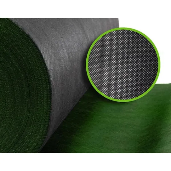 Hot Trädgårdstextil 1,6 m x 100 m 90 g/m2 + 100 Plonos-nålar - svart och grön Markduk & Fiberduk