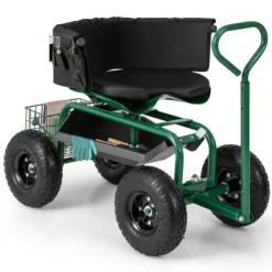 Sale Trädgårdsvagn Scooter, 35,5x24x23,5-27cm, Röd, Svart Stöd Med Hjul, Säten & Knäskydd För Trädgårdsskötsel