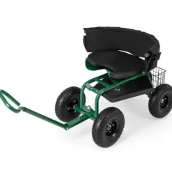 Sale Trädgårdsvagn Scooter, 35,5x24x23,5-27cm, Röd, Svart Stöd Med Hjul, Säten & Knäskydd För Trädgårdsskötsel