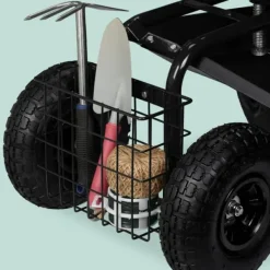 Trädgårdsvagn, 45-54x42x81 cm, Kodustaar Stöd Med Hjul, Säten & Knäskydd För Trädgårdsskötsel